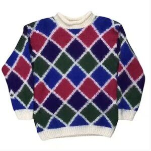 Vintage Diamond Mohair Knit Sweater